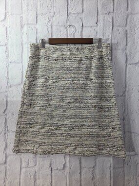 Talbots Medium Multicolored Tweed Knit Pull On A-Line Short Skirt Preppy Office